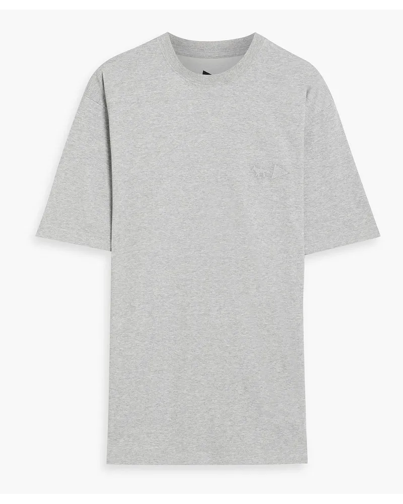 Kitsuné Printed embroidered jersey T-shirt - Gray Gray
