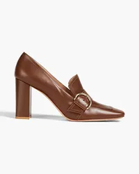 Gianvito Rossi Buckle-embellished leather pumps - Brown Brown