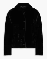 Sandro Quilted velvet jacket - Black Black