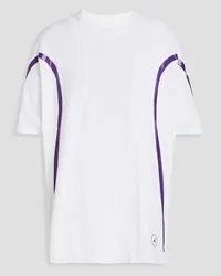 adidas Mesh-paneled printed stretch-jersey T-shirt - White White