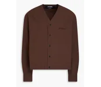Embroidered cotton-poplin shirt - Brown