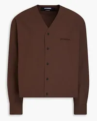 Jacquemus Embroidered cotton-poplin shirt - Brown Brown