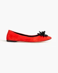 Giuseppe Zanotti Lucrezia 05 embellished suede ballet flats - Orange Orange