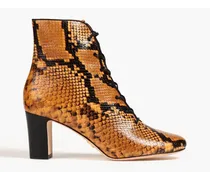 Vienna 70 snake-effect leather ankle boots - Animal print