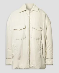 ATTICO Cotton corduroy-trimmed padded shell jacket - White White