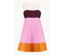 Color-block wool and silk-blend dress - Multicolor