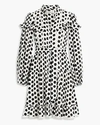 Diane von Furstenberg Chicago ruffled polka-dot cotton-jacquard mini dress - White White