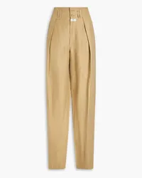 Etro Pleated linen and silk-blend tapered pants - Neutral Neutral