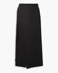 Christopher Esber Wrap-effect cotton-blend maxi skirt - Black Black