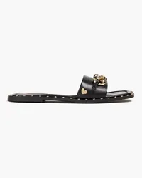 Moschino Embellished leather sandals - Black Black