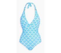 Rimni printed halterneck swimsuit - Blue