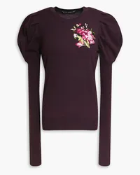 Dolce & Gabbana Embroidered mélange wool sweater - Purple Purple