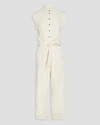 Rag & Bone Belted cotton-blend twill jumpsuit - White White