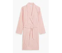 Pinstriped cotton-poplin robe - Pink