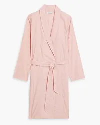 Hamilton and Hare Pinstriped cotton-poplin robe - Pink Pink