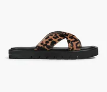 Leopard-print calf hair sandals - Animal print