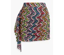 Hannah draped printed crepe mini skirt - Multicolor