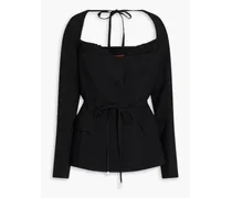 Bead-embellished crepe jacket - Black
