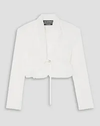 Jacquemus Dentelle cropped lace blouse - White White