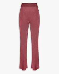 Cult Gaia Nevaeh metallic crochet-knit flared pants - Pink Pink