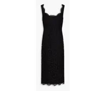 Corded lace midi dress - Black