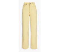 High-rise wide-leg jeans - Yellow