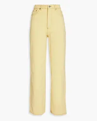 Ganni High-rise wide-leg jeans - Yellow Yellow