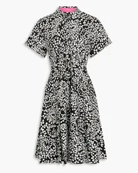 Diane von Furstenberg Albus printed cotton-blend poplin mini shirt dress - Black Black