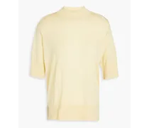 Cashmere, wool and silk-blend top - Yellow