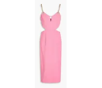 Dulce Amore chain-embellished cutout crepe midi dress - Pink