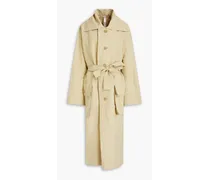 Mael oversized linen and silk-blend trench coat - Neutral