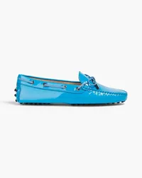 TOD'S Bow-detailed patent-leather loafers - Blue Blue