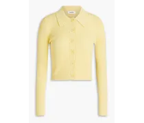 Ribbed-knit cardigan - Yellow
