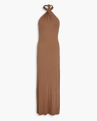 Alice + Olivia Alice Olivia - Amaya twist-front jersey maxi dress - Brown Brown