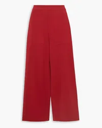 Stella McCartney Cropped stretch-knit wide-leg pants - Red Red