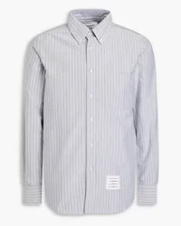 Thom Browne Striped cotton-oxford shirt - Gray Gray