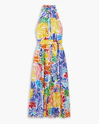 Borgo De Nor Biba belted floral-print cotton maxi dress - Blue Blue