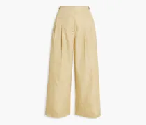 Cropped taffeta wide-leg pants - Neutral
