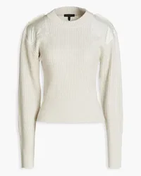 Rag & Bone Nikole satin-paneled ribbed wool sweater - Gray Gray