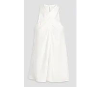 Arvid twist-front crepe top - White