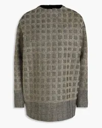 Valentino Garavani Embellished checked wool-blend tunic - Gray Gray