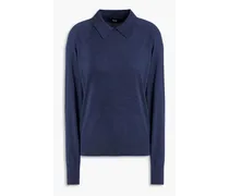 Mélange merino wool-blend sweater - Blue