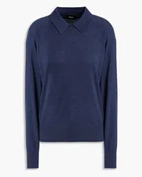 Theory Mélange merino wool-blend sweater - Blue Blue