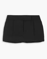 Alexander Wang Embroidered pleated wool-twill shorts - Black Black