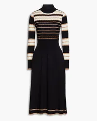 Chinti & Parker Ribbed pointelle-knit wool midi dress - Blue Blue