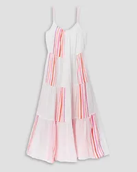 lemlem Eshe tiered striped cotton-blend gauze midi dress - White White