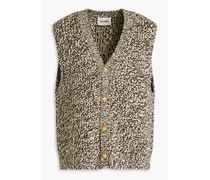 Marled cotton-blend vest - Brown
