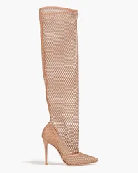 Gianvito Rossi Celia fishnet over-the-knee boots - Neutral Neutral