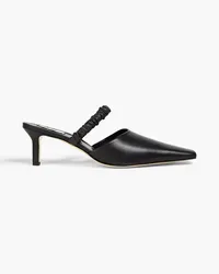 Elleme Ruched leather mules - Black Black