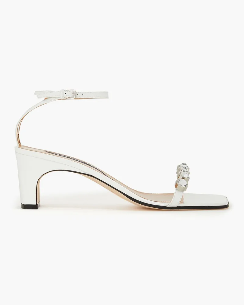Sergio Rossi Embellished patent-leather sandals - White White